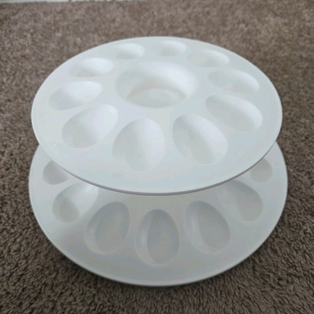 Tupperware White Egg Tray Carrier (2-Tier)